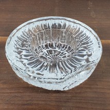 Vintage Orrefors Candle Holder Heavy Glass 5 Inch Round Holds 2 Inch Candle - $41.14 CAD