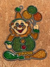 Vintage Clown Sun Catcher Metal w/Acrylic Colors *Pre-Owned/No Hanger* t1 - $13.99