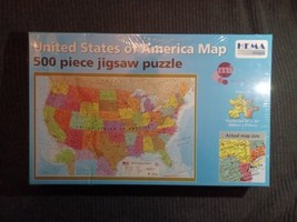 NEW.    United States of America Map 500 Piece Jigsaw Puzzle Hema Maps  - $23.28
