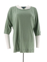 Isaac Mizrahi ~ True Denim ~ Raglan Knit Tunic SAGE GREEN ~ Women&#39;s Size... - $20.00