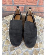Franco Sarto Peri Size 8 Black Leather Flats Chic Elegant Slip On Shoes ... - £11.97 GBP