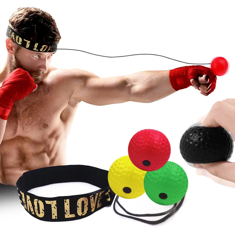 Sporting Boxing Reflex Ball Head Band Fighting Speed Training Punch Ball MMA San - £23.90 GBP