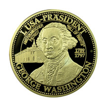 Germany Medal George Washington 1st USA President 38mm Gold Plated 01158 - £21.57 GBP