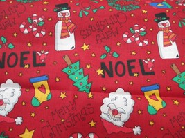 Fabric Christmas Red Rooster &quot;Noel Santa&quot; Snowmen 3 Piece Sampler $3.50 - £2.79 GBP