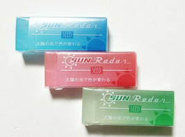 Transparent Eraser SUN Radar SEED 3 pieces Pink Green Blue - £13.49 GBP