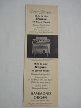 1964 World&#39;s Fair Ad Hammond Organ at The House of Good Taste - $9.99