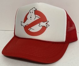 Vintage Ghostbusters Movie Trucker Hat  snapback Unworn Red Cap Party Hat Summer - £13.87 GBP