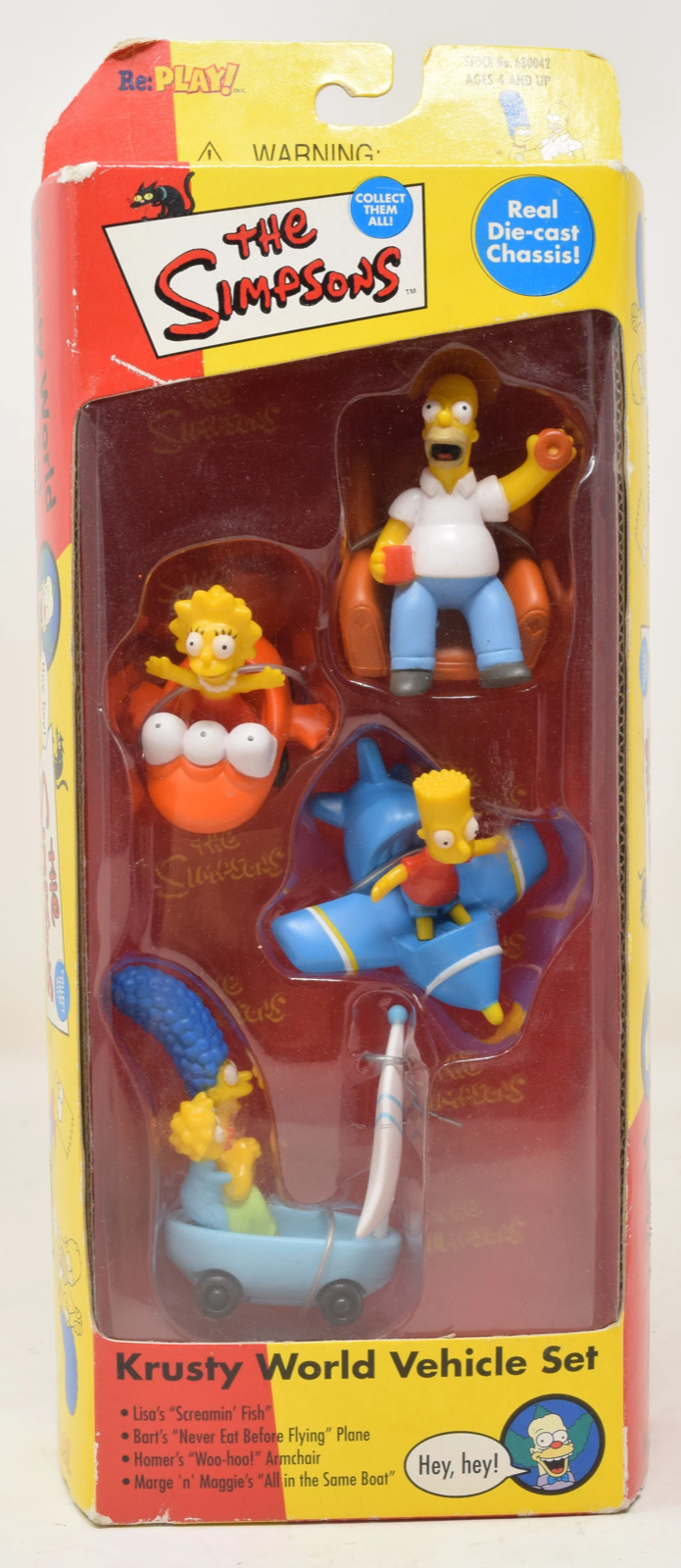 SIMPSONS, Krusty World Vehicle Set Playmates Toys 2000 Action Figure Gift Cars - $12.19
