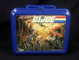 Vintage 1986 Hasbro G I Joe Aladdin Lunch Box Cobra Blue No Thermos Plastic EUC - £22.36 GBP