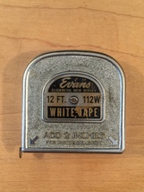 Vintage 50s Evans 12 foot White Tape, 112w, tape measure image 4