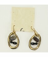 Handmade Pierced Earrings Metal and Stones .8&quot; W x 1.3&quot; L - $161.74 MXN