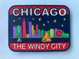 Chicago The Windy City Laser Cut 3D Rubber Magnet Souvenir Refrigerator - £4.58 GBP