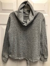 Loveappella Cowl Neck Sweater, Drawstring Bottom, Side Pockets, Gray, XS - £7.73 GBP