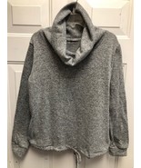 Loveappella Cowl Neck Sweater, Drawstring Bottom, Side Pockets, Gray, XS - £7.83 GBP