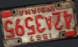 Vintage Indiana License Plate -  - Single Plate 1967 Crafting Birthday mancave - £23.75 GBP