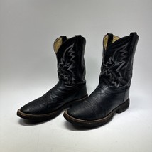 Men&#39;s Justin 5005 Boots Size 12 EE Smooth Quill Ostrich Black - £143.84 GBP