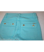 New Logo Crop Jeans Juicy Couture 25 Womens Snap Pockets Aqua Blue Teal ... - £193.13 GBP