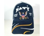 US Navy Hat With Seal Defending Freedom Military Adjustable Blue Cap Swirl - $12.86
