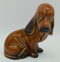 Bassett Hound Dog Porcelain Ceramic Figurine Made in Brazil 6&quot; Tall Vintage - £14.98 GBP