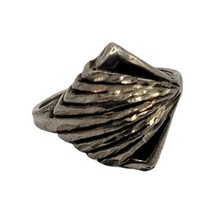 VTG Seashell Sterling Silver Hand-Etched Filigree Ornate Statement Ring Size 4.5 - £22.04 GBP