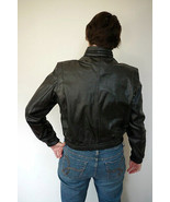 Vintage 80s Wilsons Black Leather Cafe Racer Mod Biker Motorcycle Jacket... - £68.40 GBP