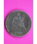 1891 P Seated Liberty Dime Exact Silver Coin In Pics Scarce Semi Key Dat... - $28.97 CAD