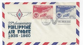 Philippines FDC 1960 25th Anniversary Air Force Thermograph Cachet C83 C... - $5.95