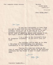 WW2 Commander Baron Stephen Hall King HMS Southampton Ship Hand Signed Letter - £27.45 GBP