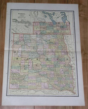 1888 Rare Antique Map Of Dakota Before It Split &amp; Became Two States North South - £25.96 GBP