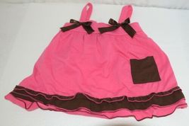 I love Baby Two piece Sun Top Ruffled Bloomers Hot Pink Brown Size 3 to4 T image 5