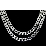 2pc Choker Set Cuban Link Chain 7mm Silver Plated Hip Hop 16&quot; 18&quot; Necklaces - £10.41 GBP