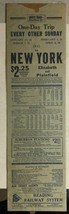 READING RAILROAD vintage 1937 5&quot; x 17-1/2&quot; broadsheet with schedule - £19.46 GBP