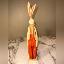 18&quot; Handmade Wooden Farmer Bunny Country Farmhouse Easter Rabbit lightwe... - $7.00