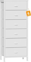 Furnulem White Tall Dresser For Bedroom, 6-Drawer End Table And, And Entryway. - $57.98