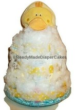 Yellow and Blue Ducky Themed Baby Shower Bubble Bath 3 Tier Diaper Cake Gift - £121.79 GBP