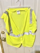 High Visibility Safety Vest, Neon Yellow 1 Pocket Quarter Zip Slight Mic... - $10.00