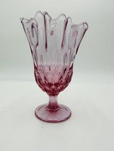 Fenton Vase Lily’s Of The Valley Art Glass Colonial Purplish Pink Standing Decor - £50.63 GBP