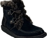 EASY SPIRIT DELLALI Women&#39;s Black Faux Fur Suede Winter Boots Size 6 - £47.94 GBP