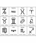 Zodiac Signs Chart 8 x 10 - $6.50