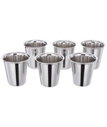 Stainless Steel Glass Set (6 pieces, 7.5cm dia, South Indian Design) FRE... - £19.41 GBP