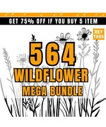 564+ Wildflower SVG PNG Bundle | Wildflower Silhouette, Clipart, Cut Fil... - €2,54 EUR