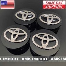 Set of 4 Black Wheel Hub Center Caps with Chrome logo for Toyota 62MM / 2.5IN Di - $18.95