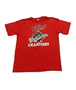 Vintage Minnesota Twins 1987 World Series Champions Single Stitch Red T-... - £23.85 GBP