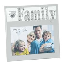 FAMILY mirror &amp; crystal photo frame with cutout letters - $7.98