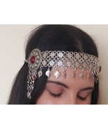 Pomegranate Forehead Flowery Silver Plated Drop, Armenian Headpieces Drop - £48.50 GBP