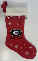 Georgia Bulldogs NFL  Red &amp; Black Christmas Stocking with Bells 16.5&quot; Tall - £11.98 GBP