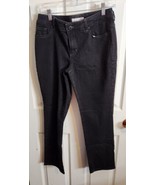 Chico&#39;s Platinum Jeans Womens Size 1 M Short Mid Rise Straight Leg Black... - $27.34 CAD