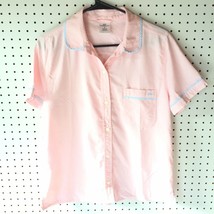 Vineyard Vines Women’s Coral Red White Whale Button Up Pajama Top Shirt Sz Small - £17.35 GBP