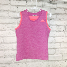 Adidas Shirt Girls 6X Heathered Purple Neon Pink Sleeveless Top - $15.99