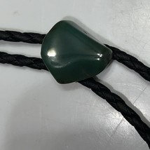 Green Gem Bolo Tie Handmade Braided Vegan Faux Leather Boho Western Neck... - $337.20 MXN